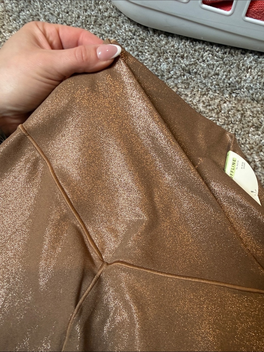 aerie Metallic Bronze High-Waist Leggings - Picture 4 of 6